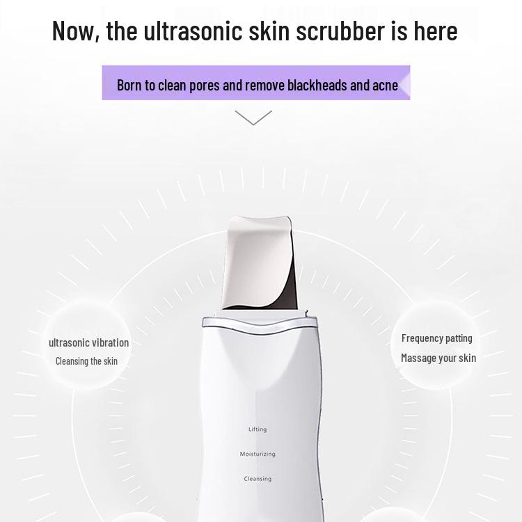 Ultrasonic Skin Scrubber: Exfoliator & Blackhead Remover Tool for Home & Salon Use