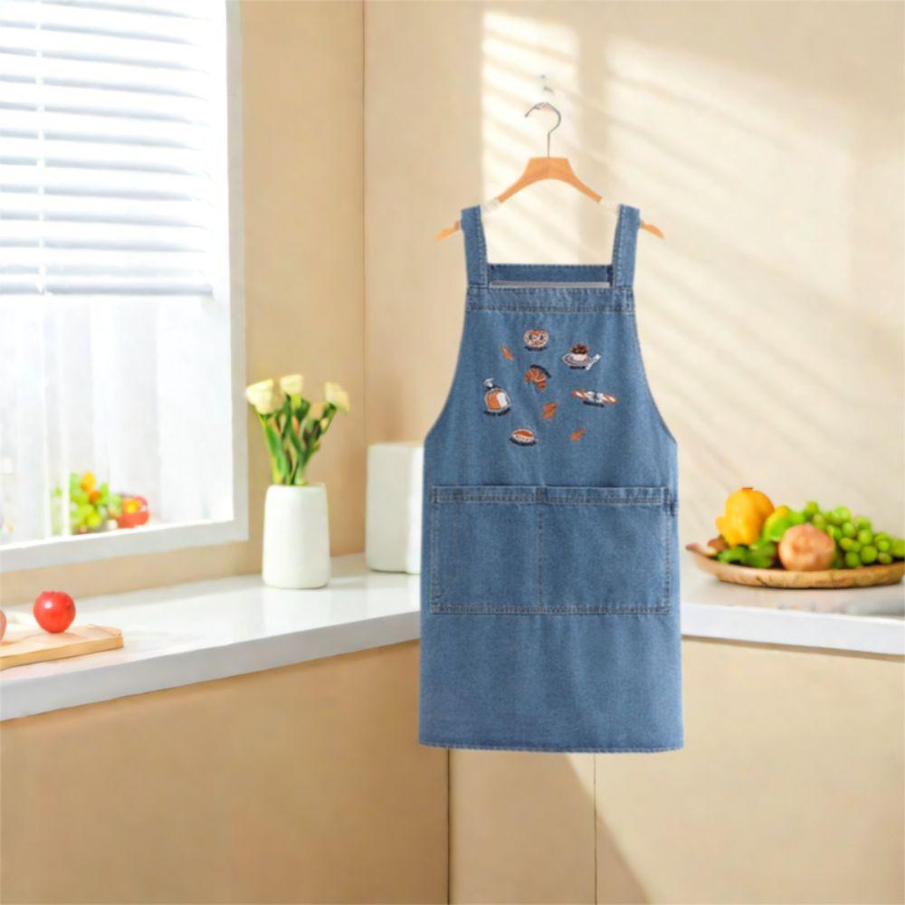 Antifouling Cowboy Apron Artistic Design Baking Apron Simple Retro Apron  Milk Tea Shop