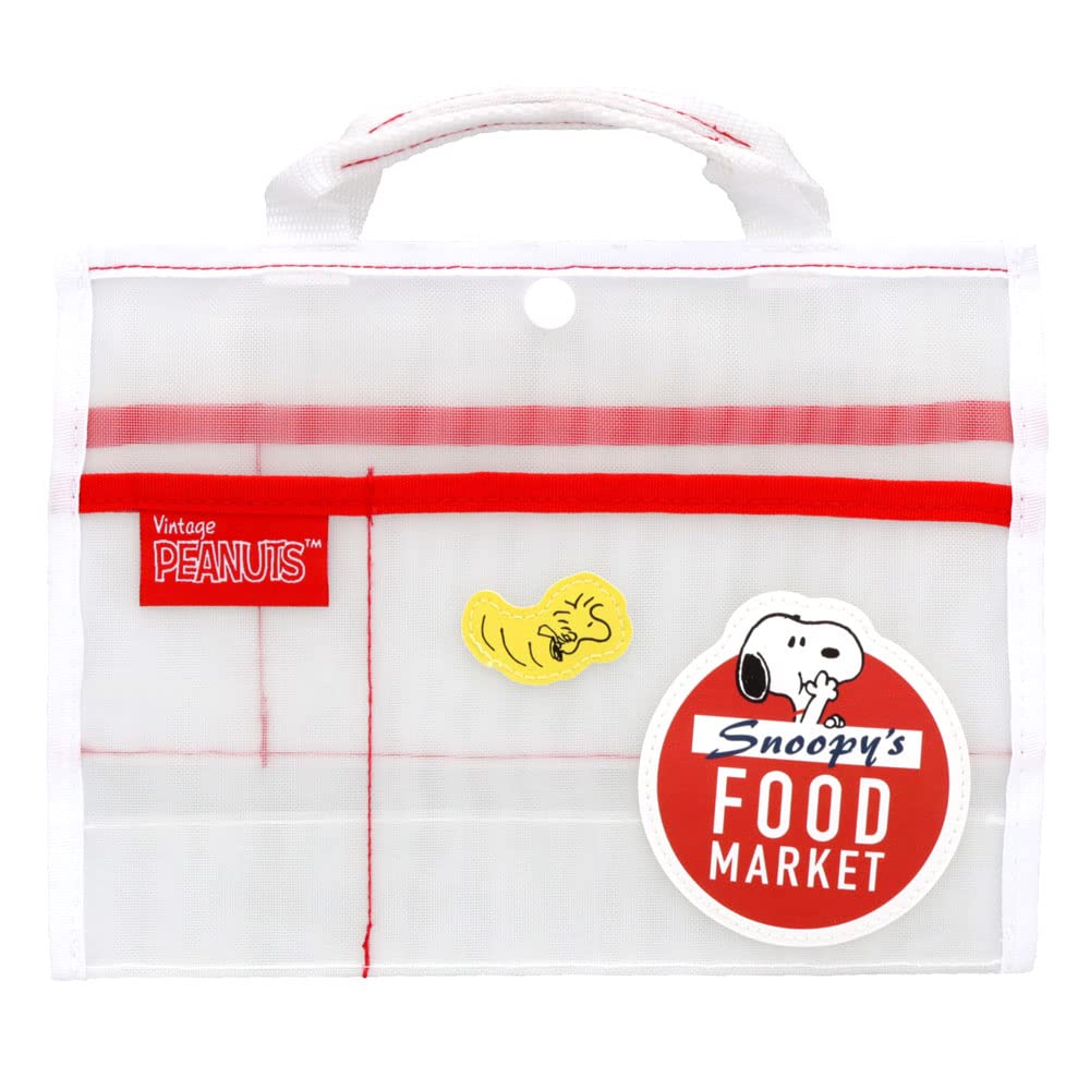 Sunstar Stationery Snoopy Delicious Food Market Mesh Inner S2318652 Pouch, White,