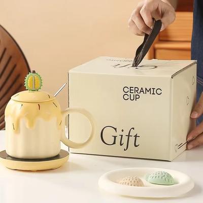 55 Degree Warm Cup Constant Temperature Cup Ceramic Cup Souvenir Mug Opening Gift Automatic Heating Cup Water Cup