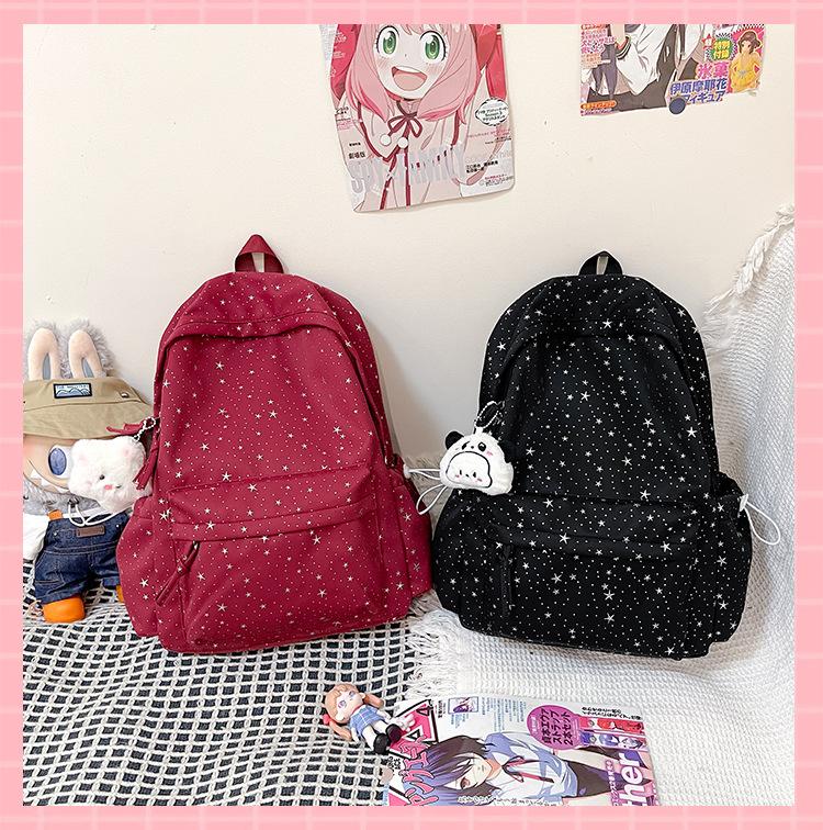 Schoolbag Backpack Women's Japanese Ins Gypsy Campus Junior High School Student School Bag Women's Large Capacity Versatile Travel Backpack