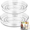 D5 New 360° Rotating Transparent Tray Shelf Desktop Spice Storage Box Base Storage Bin Home Kitchen Makeup Organizer Accessories
