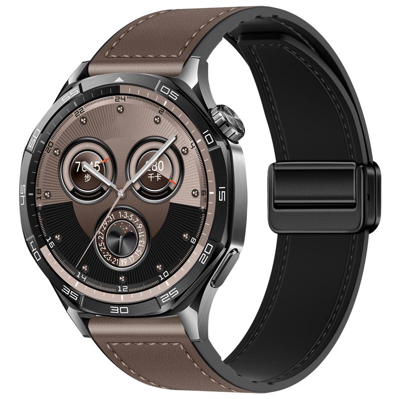 22mm 20mm Skórzany+Silikonowy Pasek do Huawei Watch GT6/GT5/Pro GT4 3 Pro 46mm Sportowa Opaska na Nadgarstek dla Samsung Galaxy Watch 7 6 5 Pasek