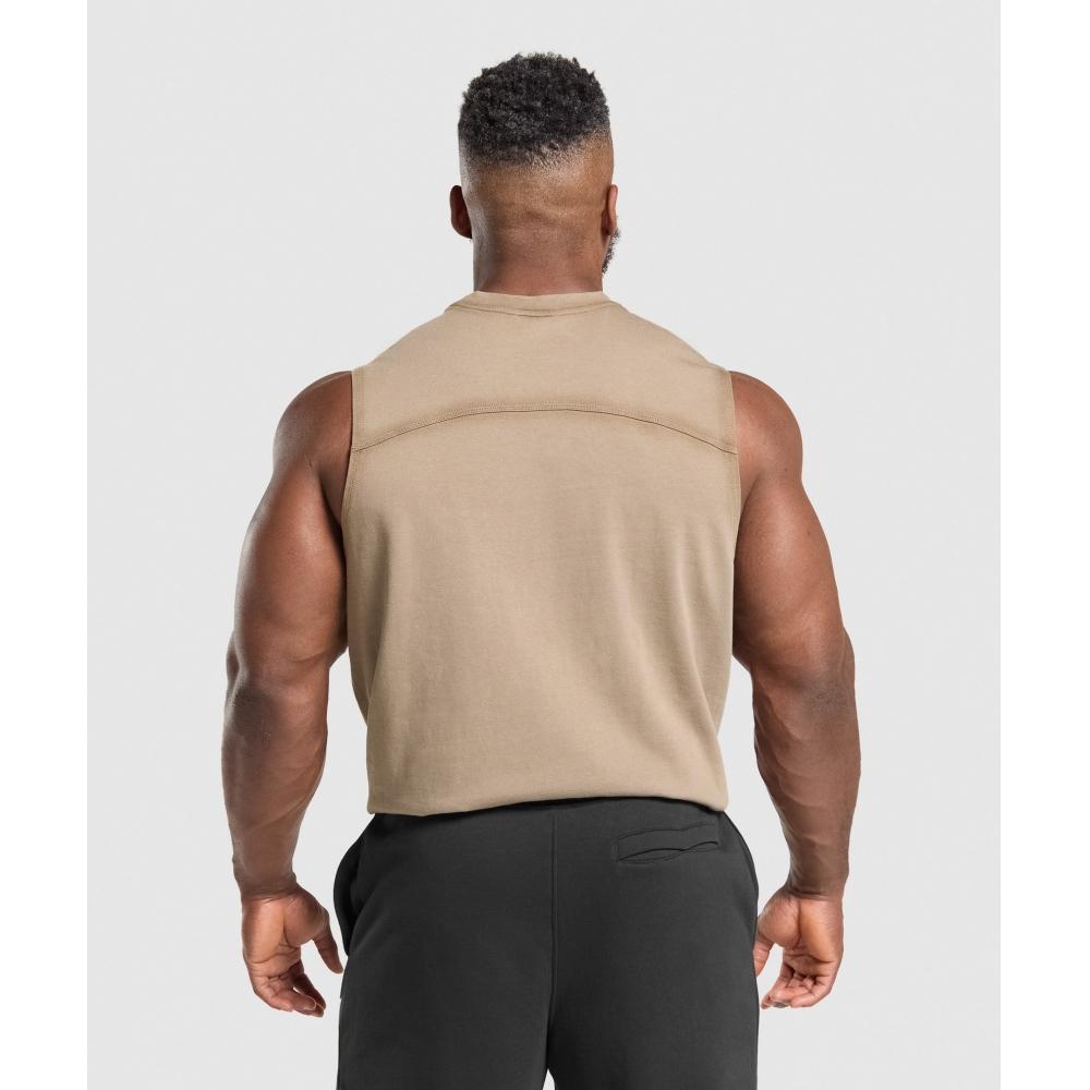 Gymshark Heavyweight Tank Lifestyle Brown A2c1q Nc0s