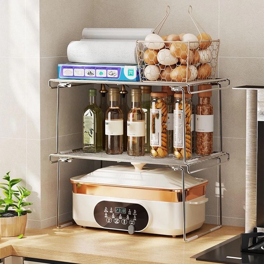 Rust Proof Pot Lid Rack Space Saving Dish Drying Rack Folding Kitchen Storage Shelf  Home Storage