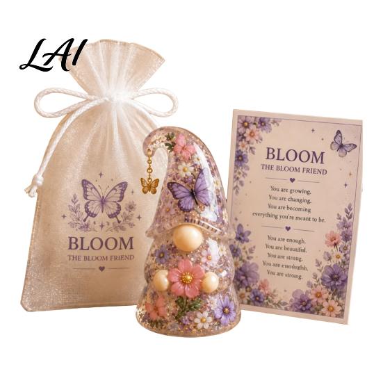 Gnom-Ornament Emotionale Stützfigur mit Karte und Aufmunterungsgeschenk für Sie Mullbeutel Positive Energie Frauen Dekoration