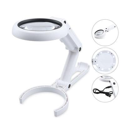 Faltbare LED-Lupe, 11x & 5x, Handheld/Tisch für Lesen, Reparatur und Schmuckbegutachtung
