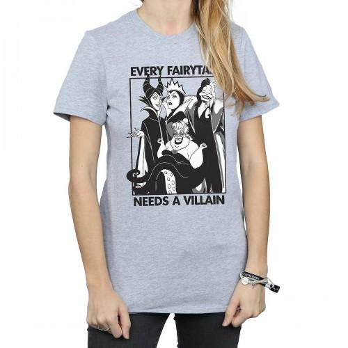 Disney Women's Grey / Every Fairy Tale Needs A Villain Boyfriend T-Shirt L