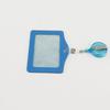 Clip Horizon Style PU Leather ID Badge Holder Nurse Doctor Retractable Badge Reels Name Card Holder