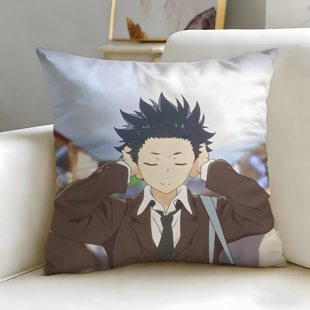 classic anime koe no Katachi Cushion Cover Soft  EasyWash Pillow Case  Versatile for Couch Bed Travel and Office