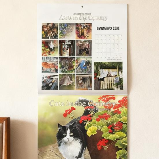 Kočky na venkově 2026 Kalendář 12 měsíců Leden až Prosinec Měsíční Týdenní Plánovač