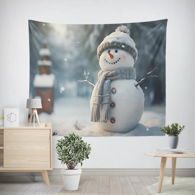 Новогодний рождественский милый узор снеговика для гостиной и спальни — фото 10