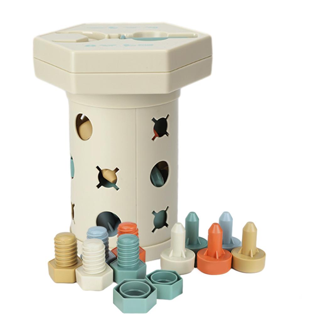 

Строительные блоки в форме гайки, головоломки, игрушки для детей, развивающие игрушки Монтессори для младенцев, распознающие форму и цвет