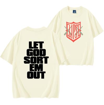 Niech Bóg Sam Ich Osądzi Koszulka Męska Damska Krótki Rękaw Streewear Hip Hop Koszula Clipse Koszulki z Nowego Albumu Ubrania Y2K Męska Koszula Codzienna
