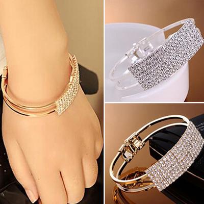 Elegant Women Bangle Wristband Bracelet Cuff Bling Lady Gift KTY