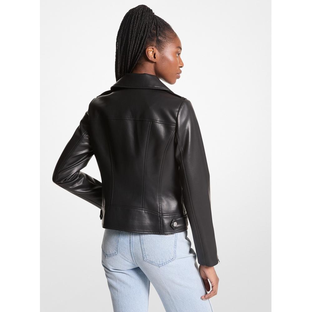 Michael Kors For Leather Moto Jacket 77y1336m521 Black