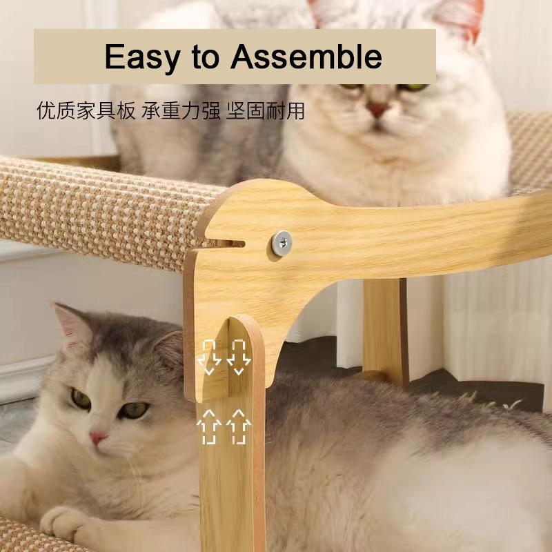 Double-Layer Scratching Post: Durable and Lint-Free; Bunk-Style Sisal Cat Bed Resistant to Scratching