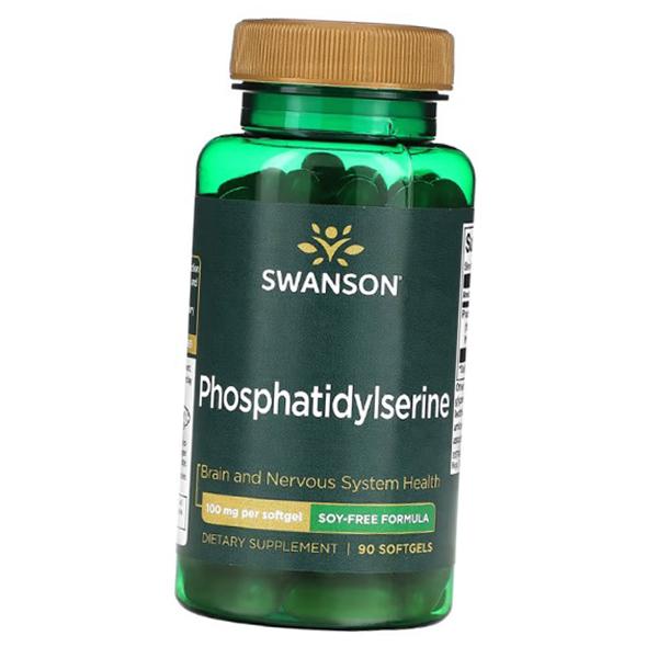 Фосфатидилсерин Формула без сои, Phosphatidylserine Soy-Free Formula 100, Swanson  90гелкапс (72280072)
