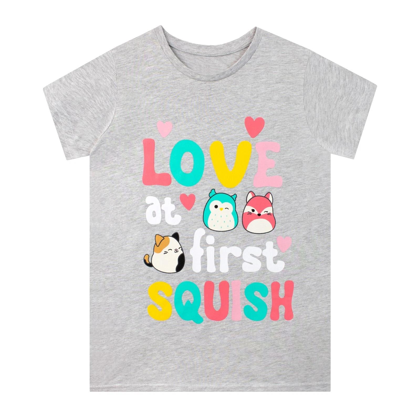 

Squishmallows Top T-Shirt Short Sleeve T-Shirt Tee Kids Girls 5-13 Years Grey 110