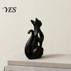 Desktop Cat Decor 3D Printed Hollow Figurine, Modern Abstract Sitting Kitten Statue, Artistic Design Animal Sculpture for Home Decoration, Gift Lovers