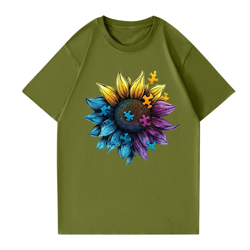Child Casual Daily Round Neck Printed Short Sleeved T-shirt Letter Top