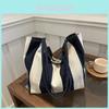 Stylish Stripe Tote Bag For Women Large Capacity Vintage Casual Handbag In Black Red Blue