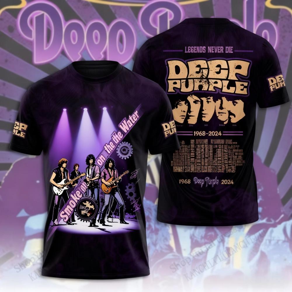 Rock Deep Purple Band T-Shirts 3D Print Men Women Short Sleeve Round Neck T Shirt Oversized Tees Hip Hop Tops Unisex Clothing