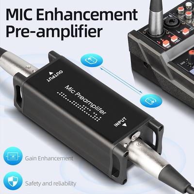 Mic Booster Preamplifier Portable Professional Microphone Pream 20Hz-20kHz Pure Gain for Home Recording Livestream