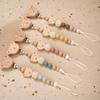 2Pcs New Chew Silicone Beads Pacifier Clips Dummy Chain Holder Newborn Soother Chains Nipple Holder Infant Teething Toys Gifts