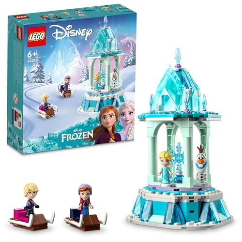 LEGO Disney Princess Anna and Elsa's Magic Merry-Go-Round Toy Present Birthday Block Educational Christmas Girls Boys Children 6 Years Old 7 Years