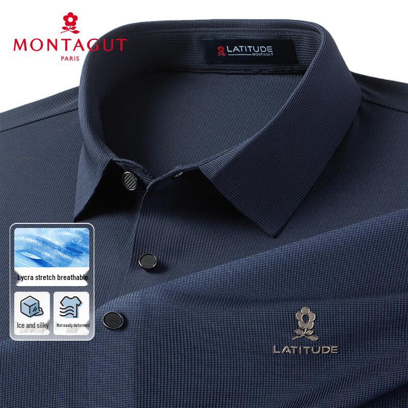 

MONTAGUT Men s Waffle Knit Business Polo Shirt XL/52