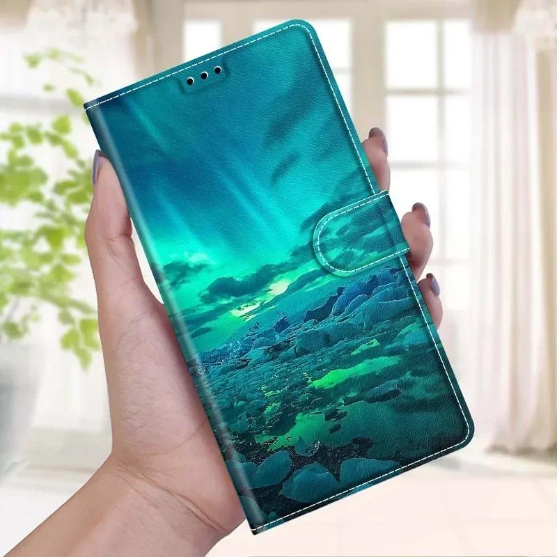 Butterfly Case for Motorola Moto G85 G75 G55 G35 G15 G05 Etui Leather Painted Case for Moto G85 G 85 Capa Stand Book Cover Funda