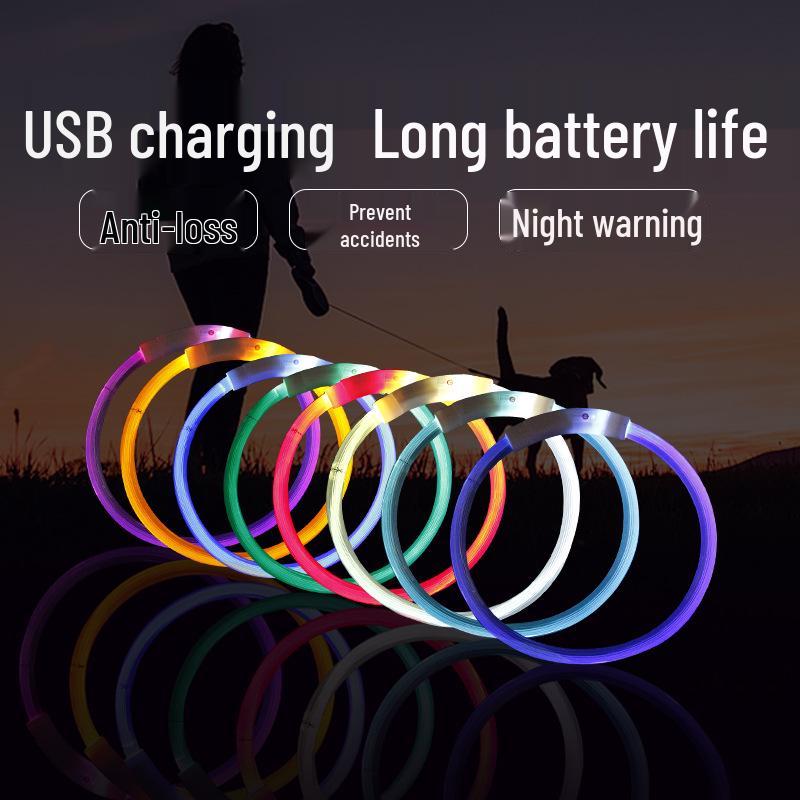 USB Rechargeable Light-Up Dog Collar - Luminous, Suitable for All Breeds