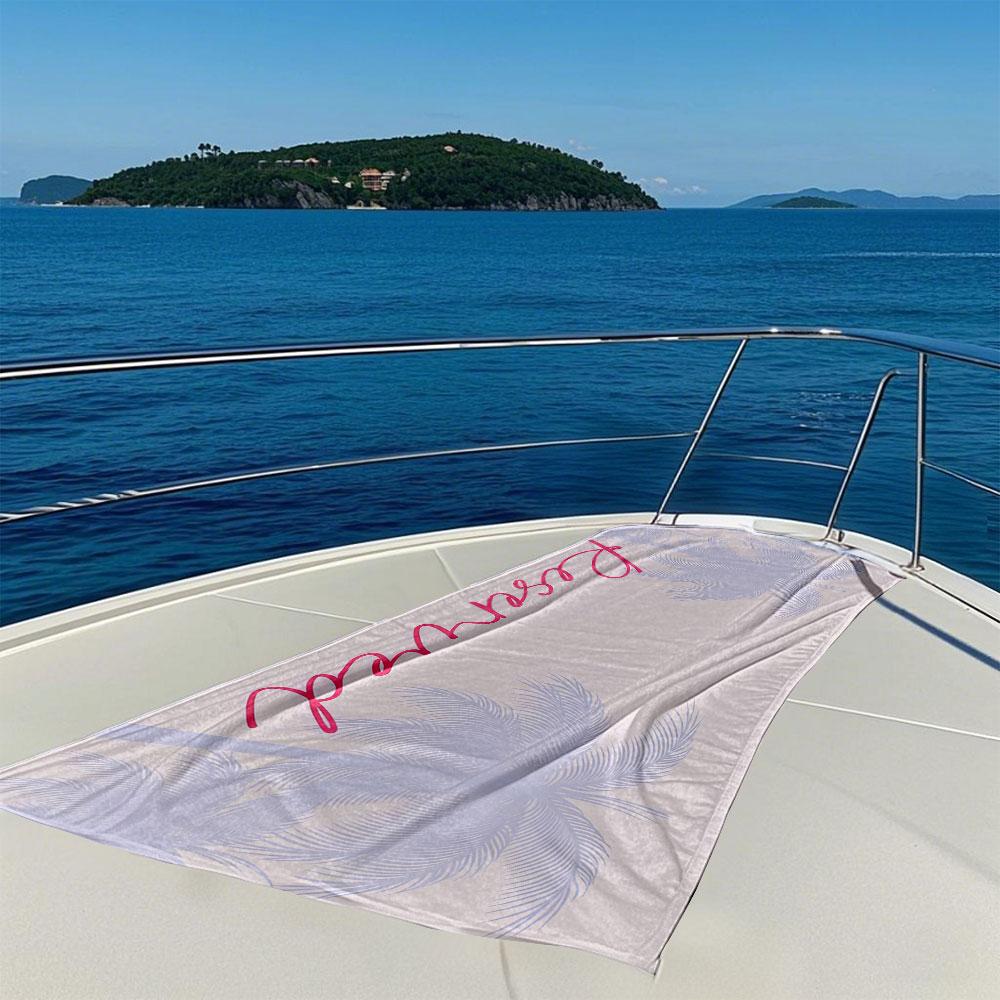 Pastel Palms Reserved Beach Towel Quick Drying Travel Towel Unisex Soft Comfortable Quick Dry Portable for Men Women Beach