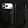 Genuine Leather Case With Wrist Strap Kickstand For For Iphone 17 Pro Max 16 1 14 13 12 Crocodile Pattern Protective Funda
