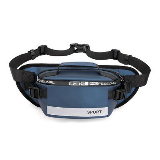 

Reflective Nylon Men s Crossbody Fanny Pack - Large Capacity, Korean Fashion Style, Business Chest Bag темно-синього кольору