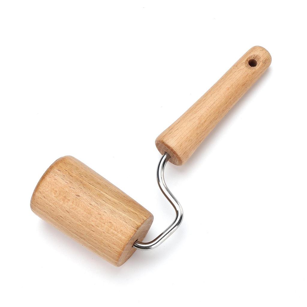 Beech Wood Double-Headed Rolling Pin with Solid Wooden Handle for Dumpling Skins and Baking