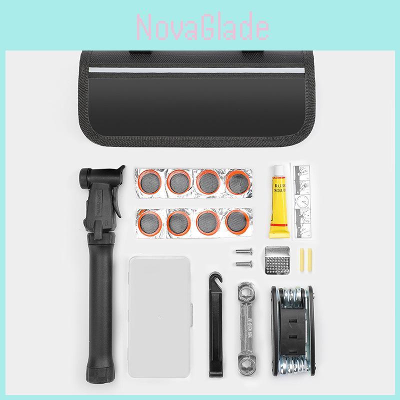 Bicycle Repair Tool Kit With Pump And Wrench For Cycling Enthusiasts