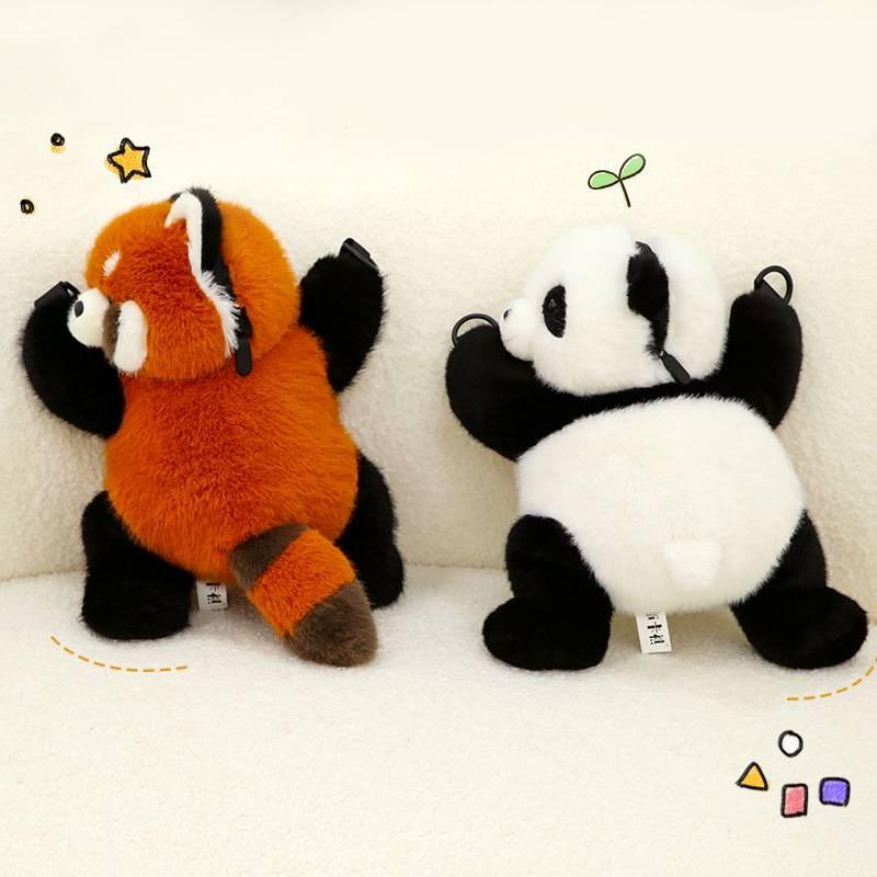 Crooked Head Bag Raccoon Panda Cute Plush Dolls Toy Children Gifts Birthday