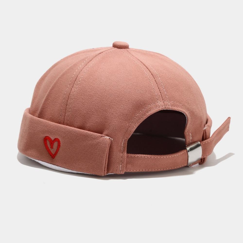 Casual Heart Love Label Docker Cap Cotton Adjustable Beanie Hats Brimless Hat Men and Women