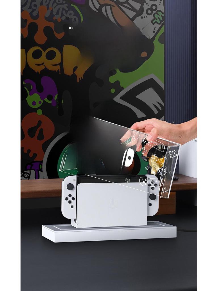 Capac de praf pentru bază luminoasă OLED pentru Nintendo Switch și accesorii pentru carcasă acrilică
