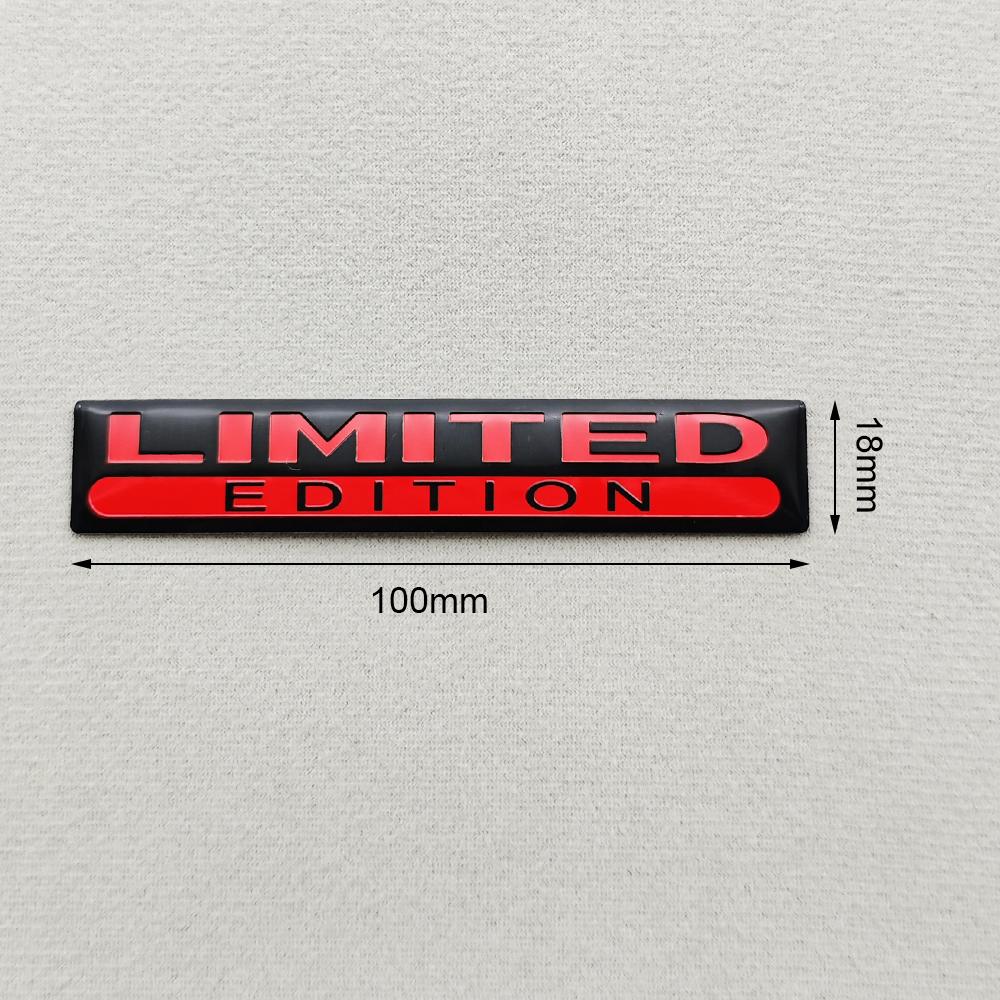 2PCS Metal Aluminium LIMITED EDITION Logo Emblem 3D Chorme Silver Black Red Car Sticker Fender Trunk Badge Decal Car Accessories