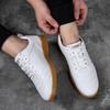 Mjuka Andningsbara Snörskor Herr Vardagssko 2025 Trend Klassisk Original Vanlig Elegant Lyx Rea Äkta Läderskor för Män