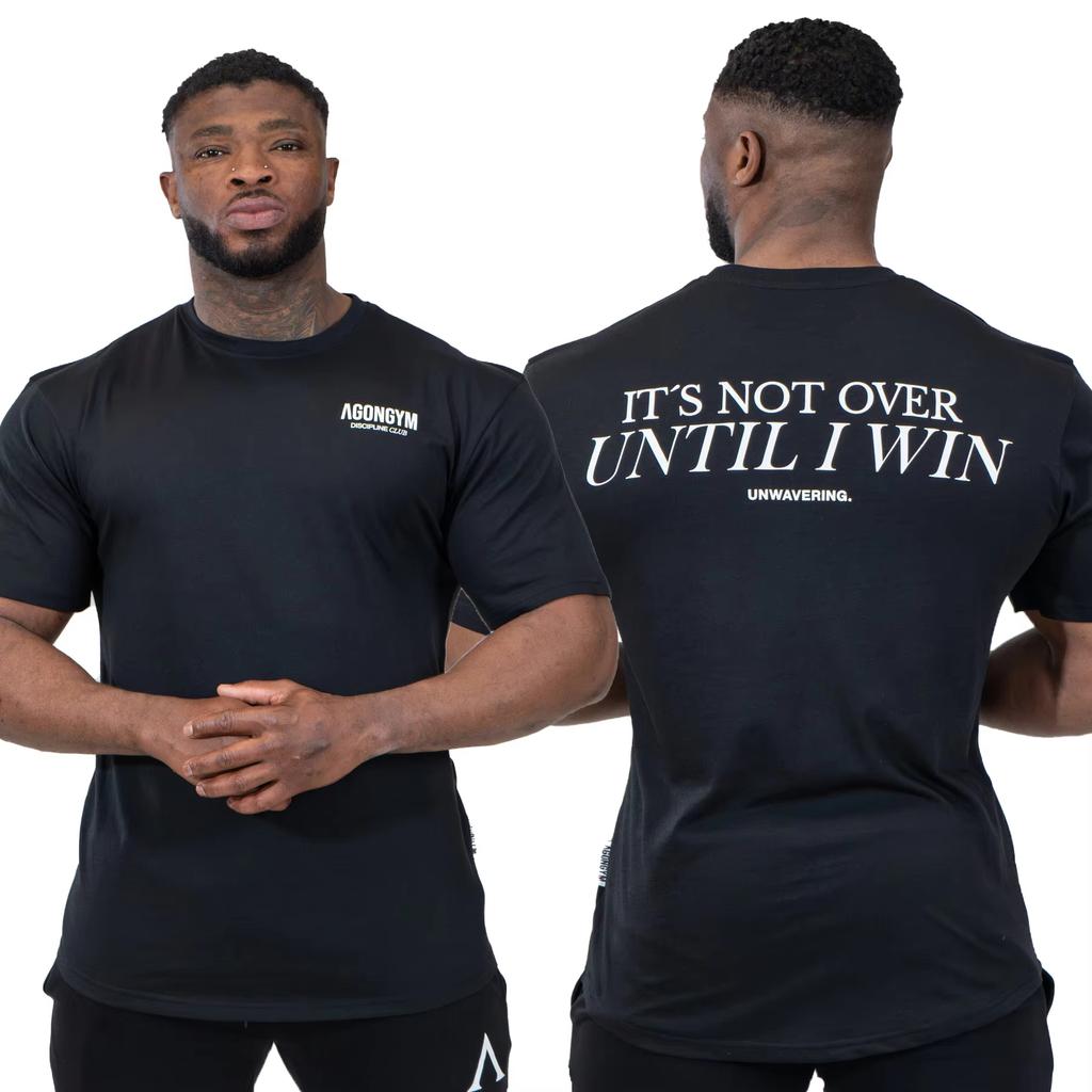 2025 New Agongym Bodybuilding Cotton T-Shirt - Men's Loose Fit Muscle Gym Wear, Running Exercise & Streetwear Fashion