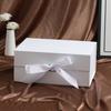 Pure Color Gift Box One-Piece Design Flip Cover Cardboard Folding Box Ribbon Decoration Foldable Gift Packaging Birthday