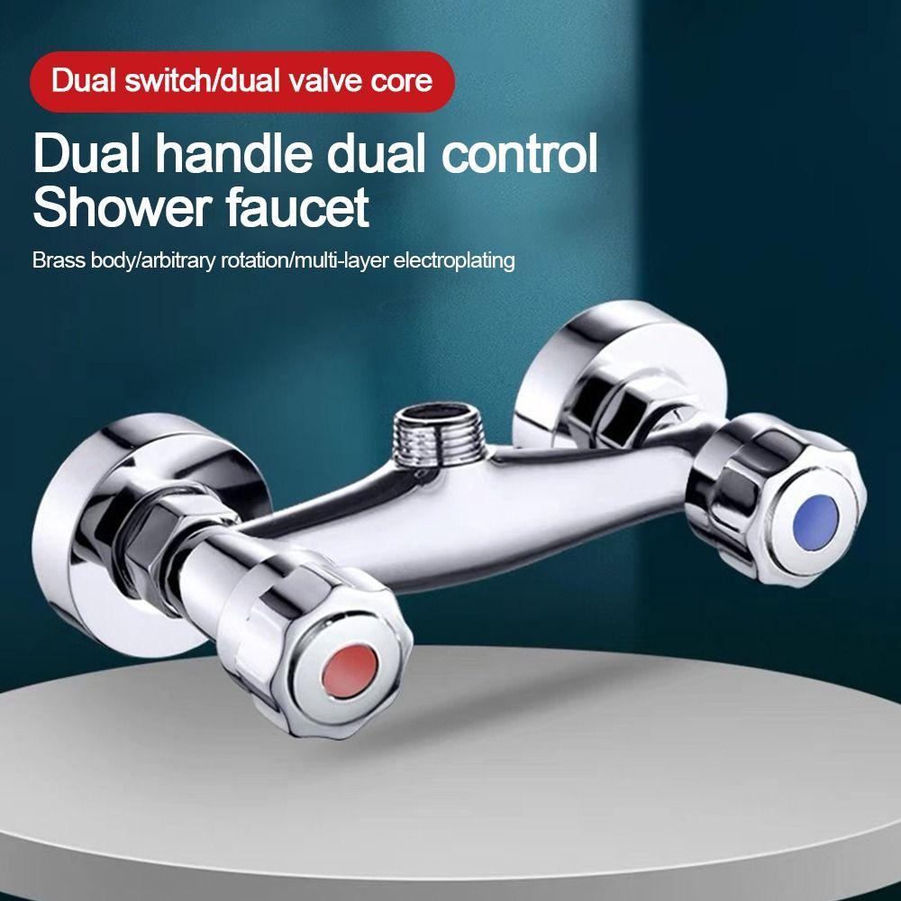 Metal Water Tap Mixing Valve Double Control Diverter Valve Creative Out Water Inlet Valve