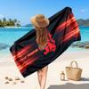 Serviette de plage personnalisée Middlesbrough FC, Impression de texte avec nom personnalisé, Serviette douce à séchage rapide avec logo de football, Cadeau de vacances