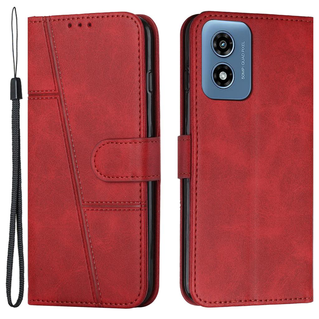For Motorola Moto E14 4G/G04 4G/G04s 4G/G24 4G Case Wallet Calf Texture PU Leather Stand Phone Cover