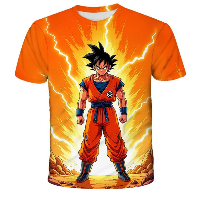 Fashionable summer men's domineering wolf print pattern breathable round neck T-shirt outdoor high street casual top