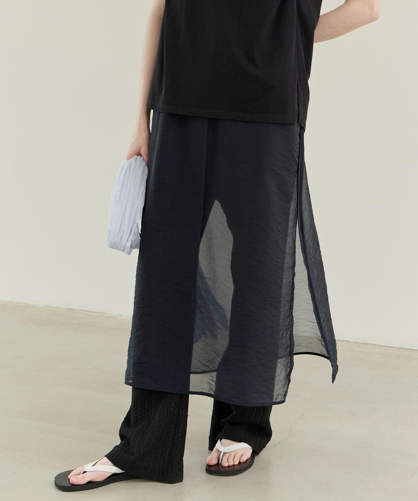 Leuba Sheer Layered Maxi Dress - Darknight Navy